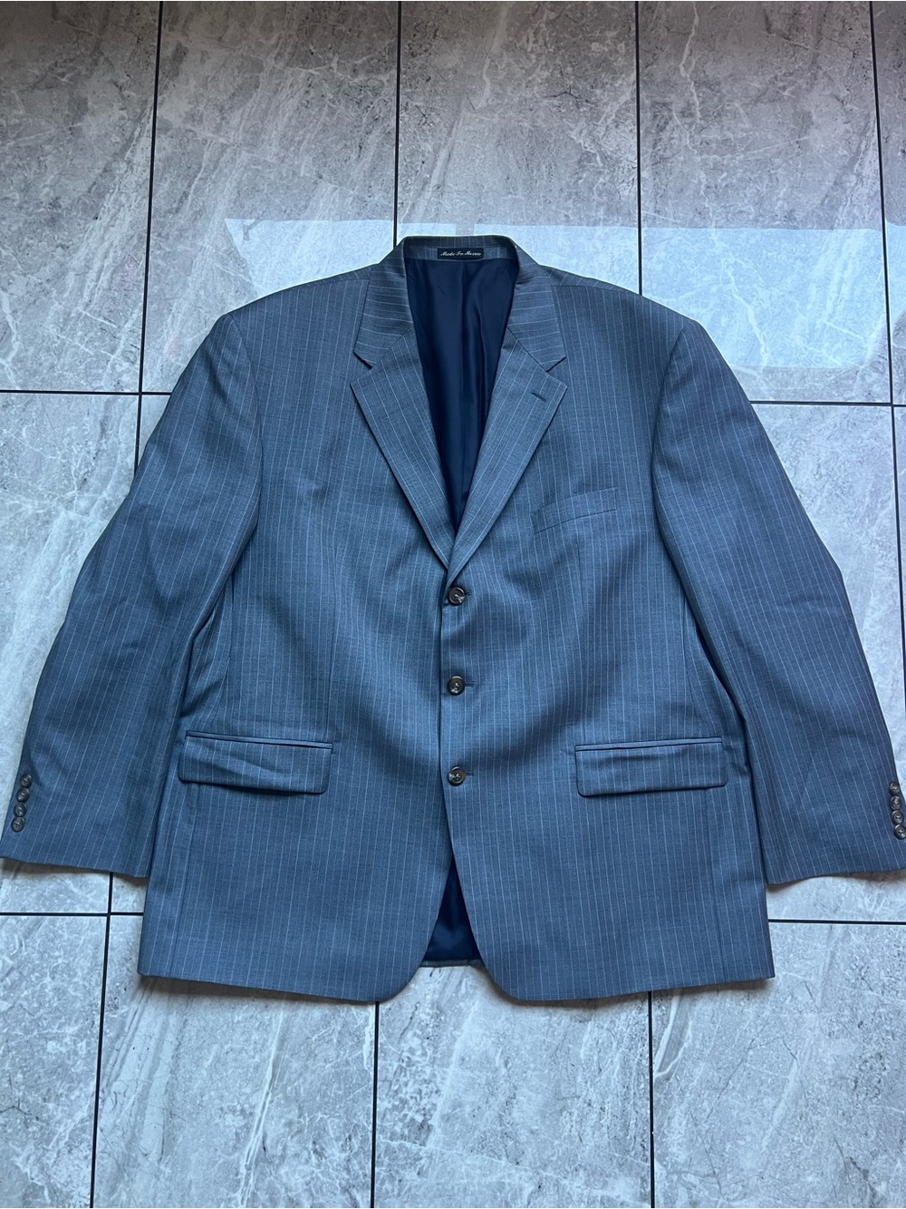 Lauren Ralph Lauren Men’s 100%Wool Charcoal Gray Pin Stripe Blazer Suit Coat 50R